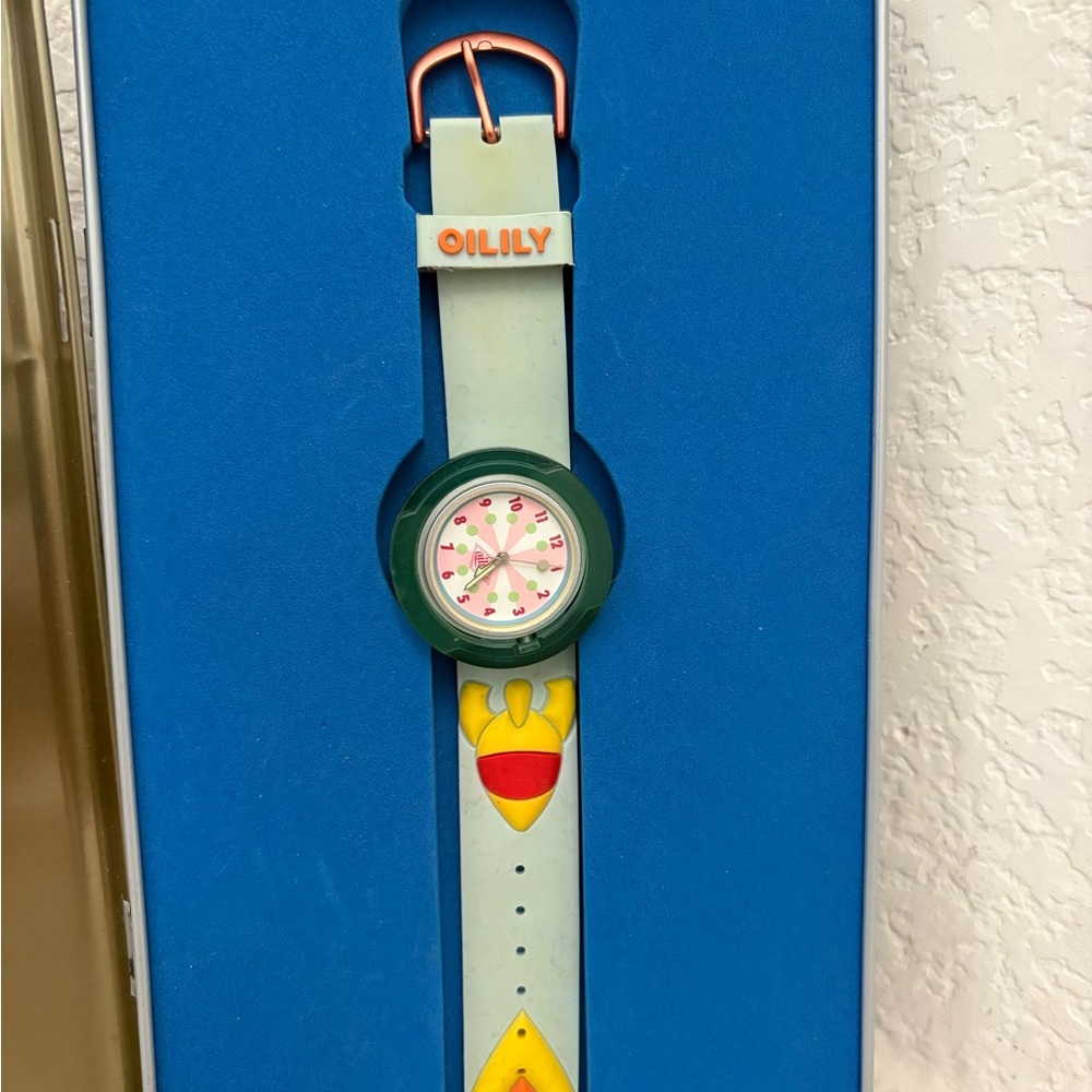Oilily Green and Yellow Toy Watch with Whimsical Design